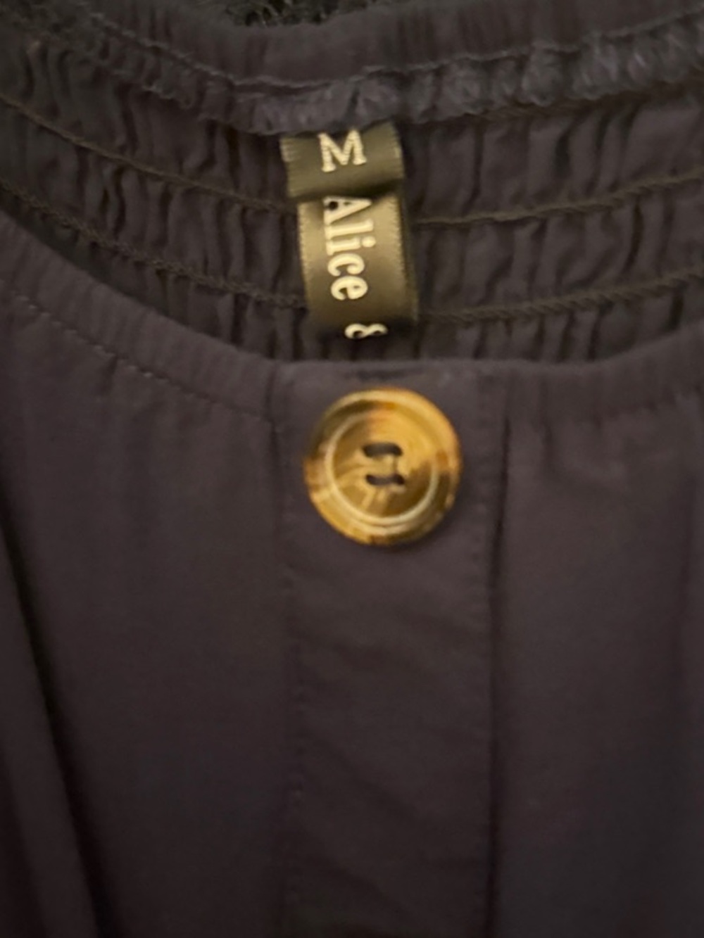 Navy Button-Front Midi Dress with Pockets - Picture 3 of 3